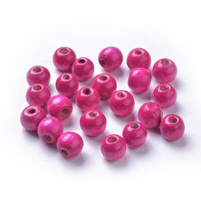 Dyed Natural Wood Beads