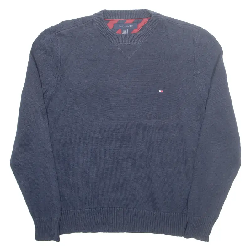 TOMMY HILFIGER Mens Jumper Blue Tight Knit S
