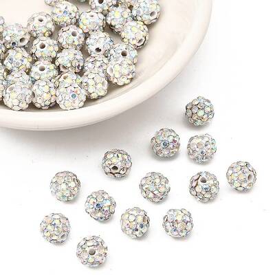 Polymer Clay Rhinestone Beads