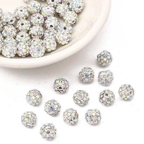 Polymer Clay Rhinestone Beads