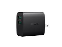 AUKEY Wall Charger Ultra Compact Dual Port 4.8A Output Fast Charging Foldable Plug USB Charger PA-U42