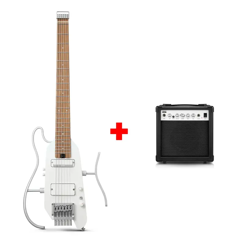 Donner HUSH™ X PRO Electric Guitar - White / Guitar+20W Amplifier