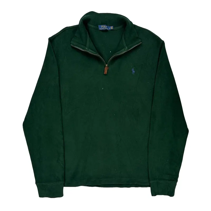 Polo By Ralph Lauren 1/4 Zip - Large Green Cotton