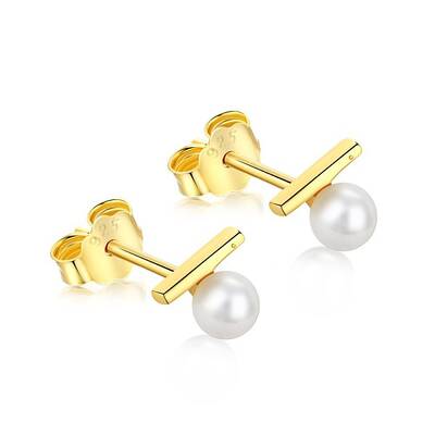 925 Sterling Silver Pearl Stud Earrings for Women