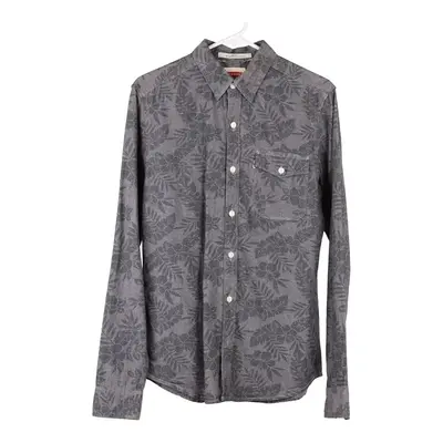 White Tab Levis Floral Shirt - Small Grey Cotton Blend