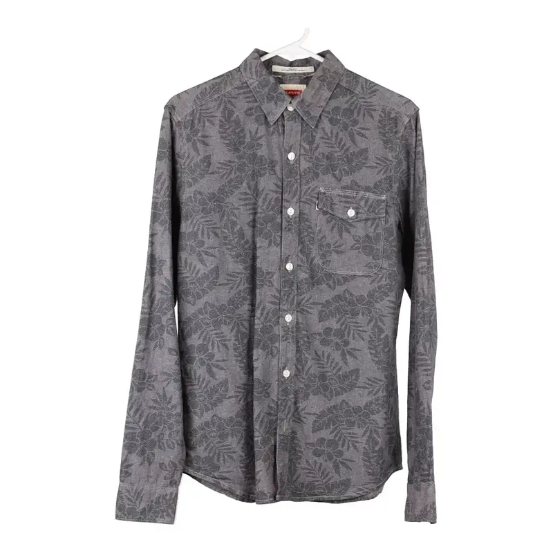 White Tab Levis Floral Shirt - Small Grey Cotton Blend