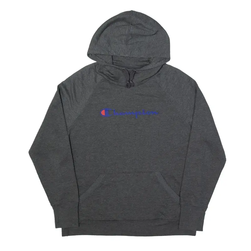 CHAMPION High Neck Hoodie Grey Pullover Mens L
