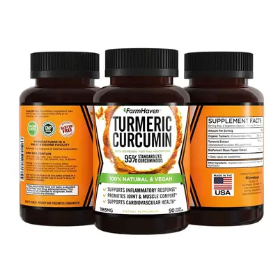 【FarmHaven】Turmeric Nutrition Curcumin with BioPerine Black Pepper & 95% Curcuminoids, 1965mg, High Absorption, Non-GMO V...
