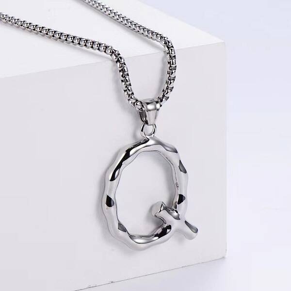 3Pcs Stainless Steel Textured Letter Pendants