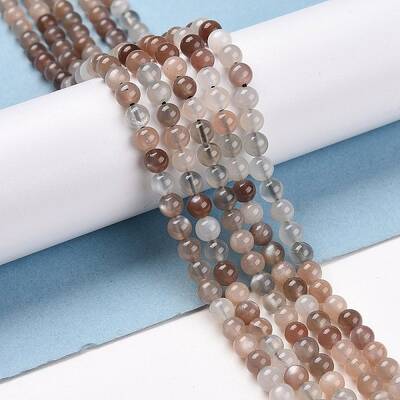 Grade AA Natural Multi-Moonstone Bead Strands
