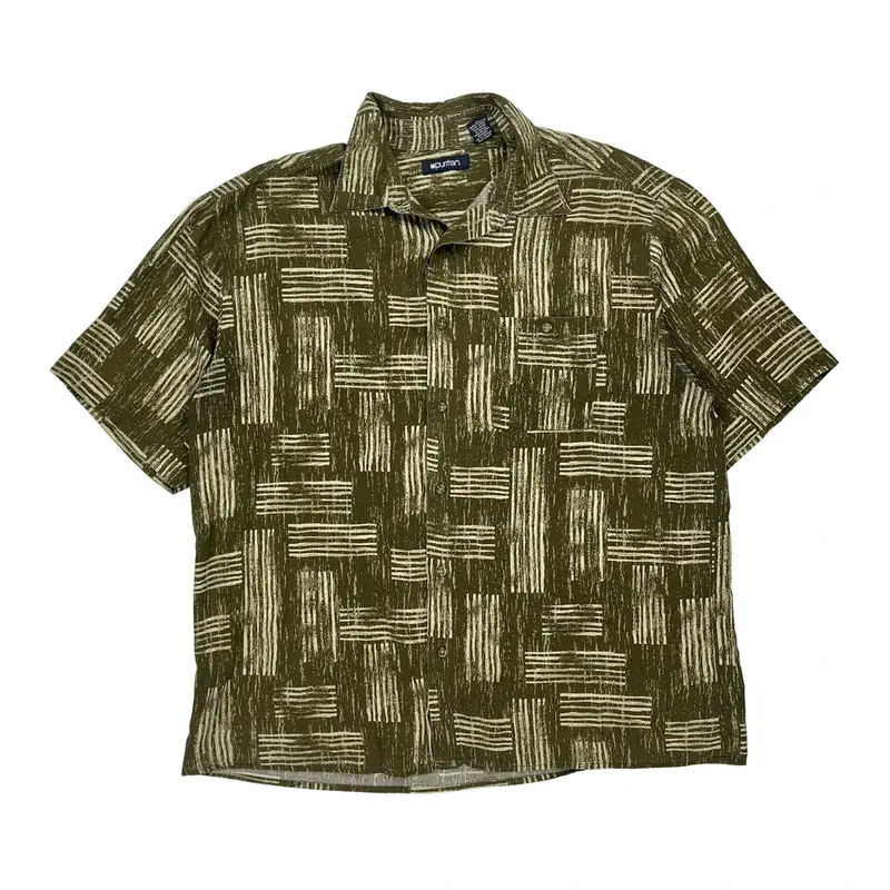 Puritan Patterned Shirt - XL Green Viscose