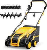 2025 Upgraded EVEAGE 16-Inch 15 Amp Electric Dethatcher & Scarifier, 5-Position Depth Adjustment, 14.5gal Collection Bag, Inc...