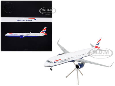 Airbus A321neo Commercial Aircraft British Airways White with Tail Stripes Gemini 200 Series 1/200 Diecast Model Airplane by ...