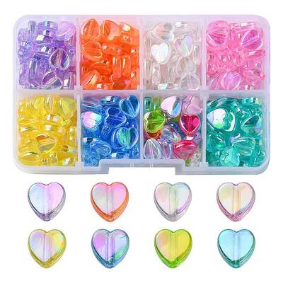 320Pcs 8 Style Transparent Acrylic Beads