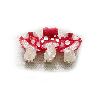 Mushroom Cellulose Acetate Claw Hair Clips