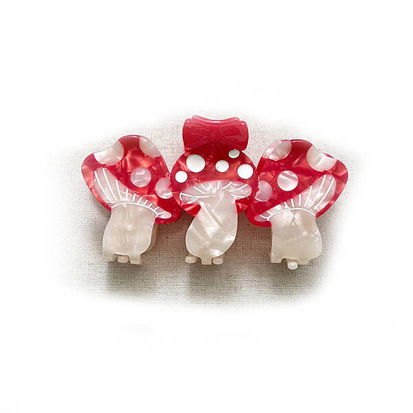 Mushroom Cellulose Acetate Claw Hair Clips