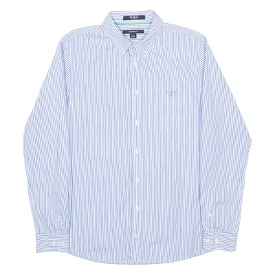 GANT Boys Shirt Blue Striped Long Sleeve 15Y