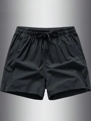 Men's Letter Print Drawstring Shorts, Regular Fit Casual Elastic Waist Bottoms for Summer, Men's Clothes for Daily Wear