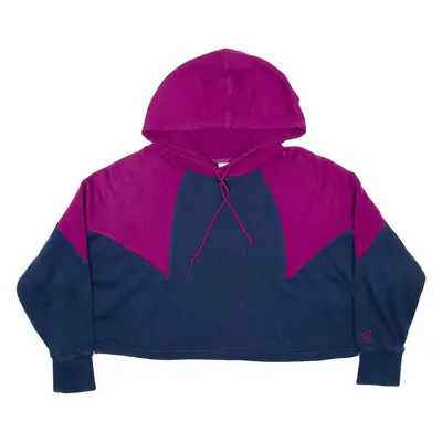 ADIDAS Cropped Womens Blue Hoodie UK 10