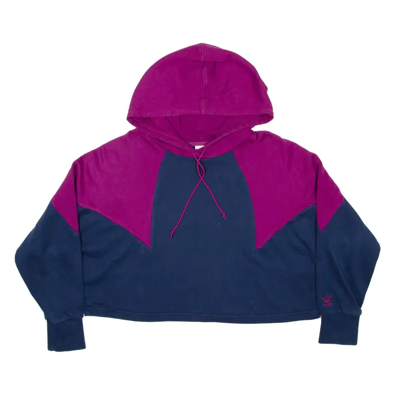 ADIDAS Cropped Womens Blue Hoodie UK 10