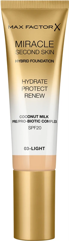 Max Factor Miracle Second Skin Hybrid Foundation SPF20 03 Light 30 ml