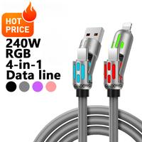 【FreeShip New】4 in 1 Multi-Function USB Charging Cable - MAX 240W Fast Charging/Charger Cable, Lightning Data Transfer wi...