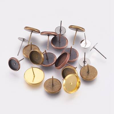 Brass Stud Earring Settings
