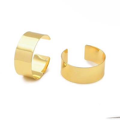Brass Plain Wide Cuff Bangles
