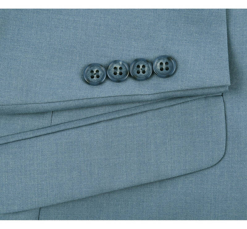 Sky Blue Slim Fit Two Button Men's Suit with Optional Vest