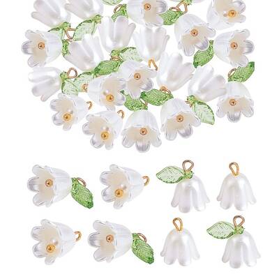 40Pcs Lily of the Valley Plastic Pendants