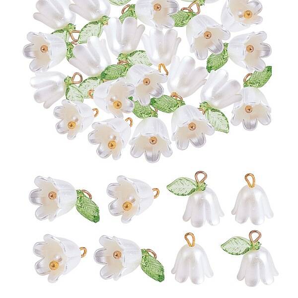 40Pcs Lily of the Valley Plastic Pendants
