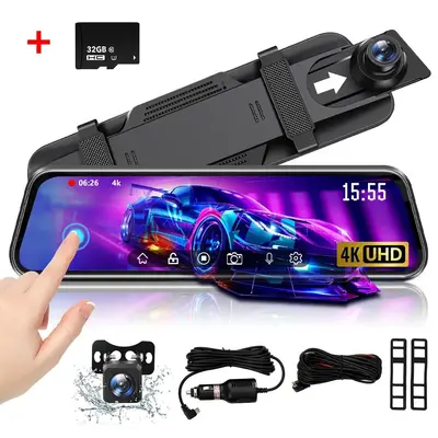 1080P HD dash cam, 10 inch touch screen front and rear camera, front and rear dual dash cam