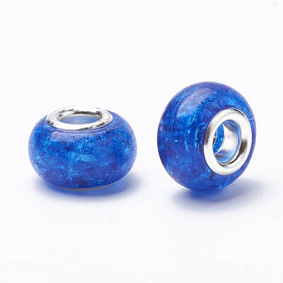 Crackle Resin European Beads