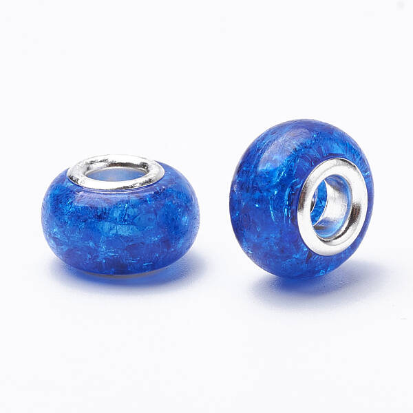 Crackle Resin European Beads