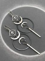 Moon & Eye Design Dangle Earrings, 1 Pair Fashionable Jewelry for Women for Party, Daily Clothing Decor, Trendy All-match & E...