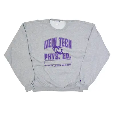CHAMPION Physical Education Sweatshirt Grey Womens XL