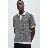 Cunard Jacquard Polo - Tan/Multi