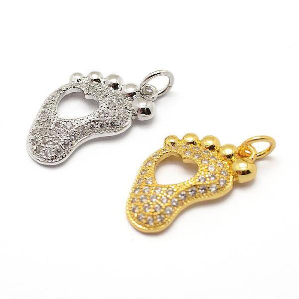 Brass Micro Pave AAA Cubic Zirconia Pendants