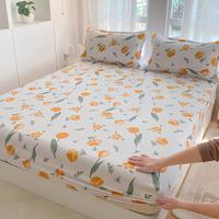 Floral Print Bedding Set, Including 1 Count Fitted Sheet & 2 Counts Pillowcase without Filler, Soft Comfortable Bedding Set f...