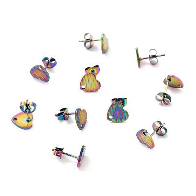 Ion Plating(IP) 304 Stainless Steel Stud Earring Findings