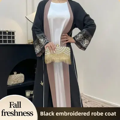 ăFallFreshnessăCL29 Embroidered patchwork abaya, Trendy and fashionable muslim jacket Chic,Fashionweek