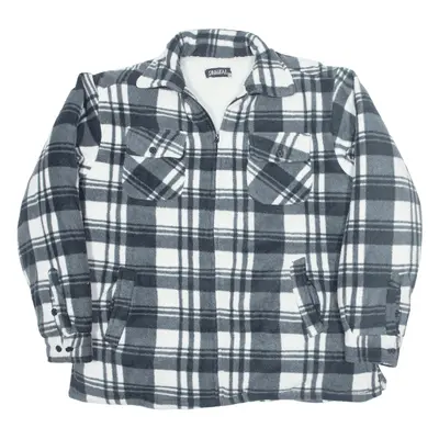 SOMINAL Sherpa Lined Fleece Jacket Grey Check Mens XL