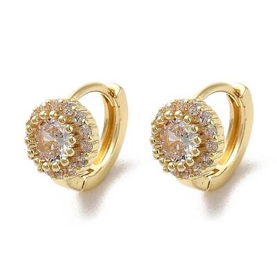 Rack Plating Brass Micro Pave Cubic Zirconia Hoop Earrings