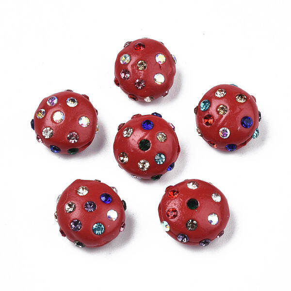 Polymer Clay Rhinestone Beads