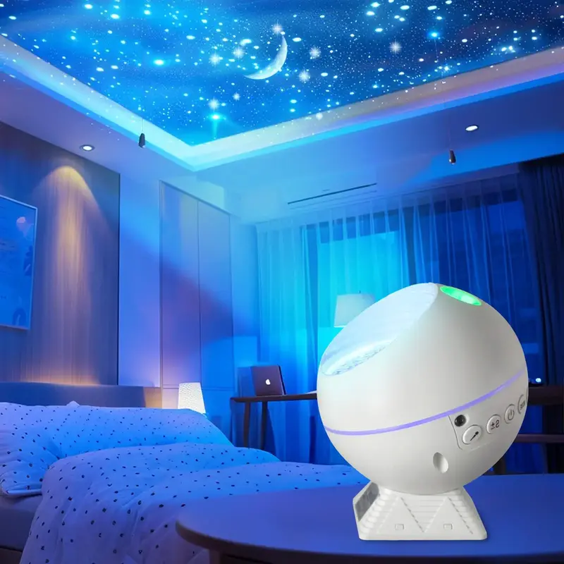 Starry Sky Projector Night Light with Remote Control, USB Plug in Star Projector, White Noise Aurora Projector, Follow the Mu...