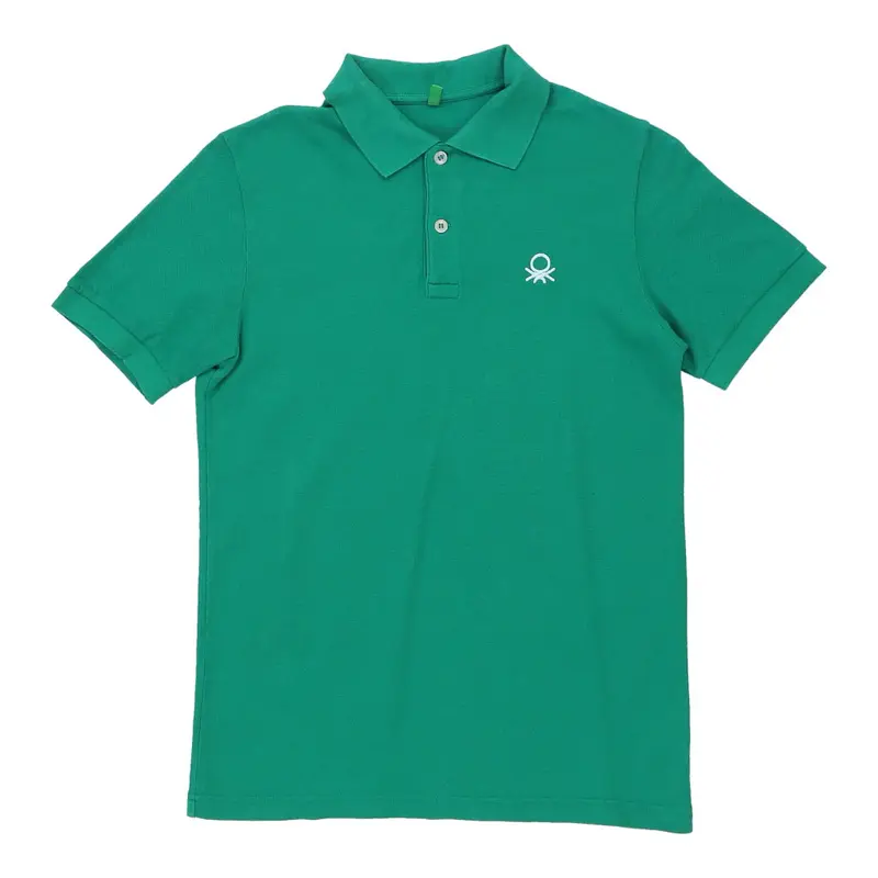 Age 11-12 Benetton Polo Shirt - 2XL Teal Cotton