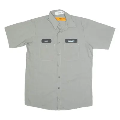 RED KAP Shirt Black Check Short Sleeve Mens M