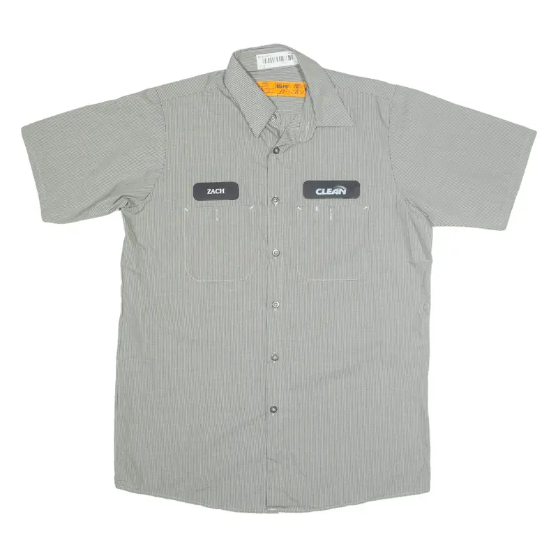 RED KAP Shirt Black Check Short Sleeve Mens M