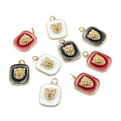 Real 18K Gold Plated Brass Enamel Pendants