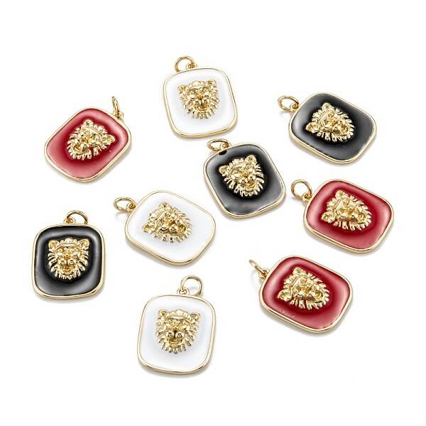 Real 18K Gold Plated Brass Enamel Pendants